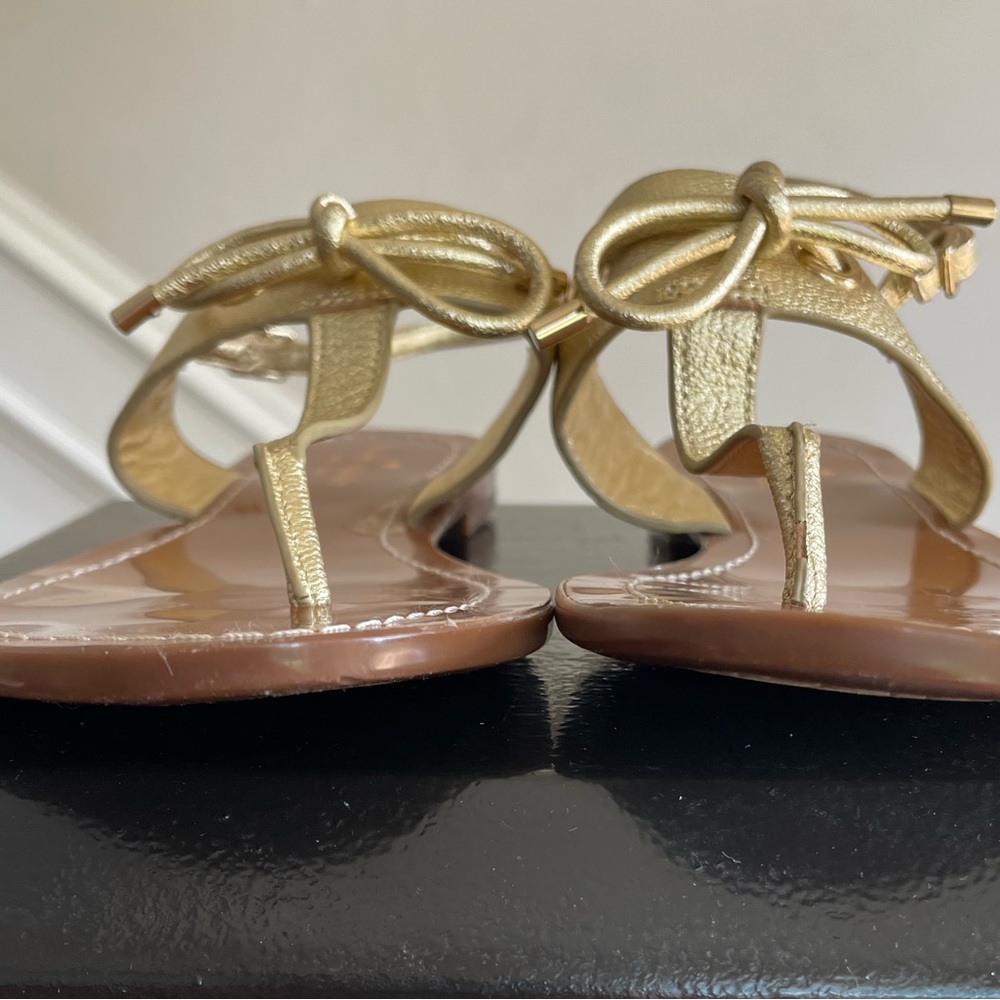 Kate Spade Metallic Gold Bow Sandals - Picture 11 of 14